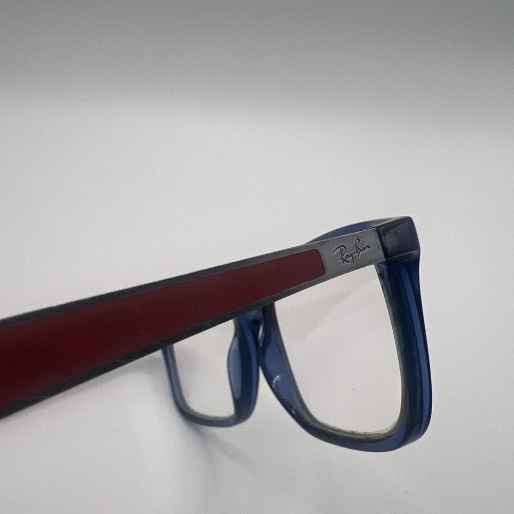 Ray-Ban RB1570 3721 Kids Eyeglasses Frames Blue Red Square Full Rim 49-16-130